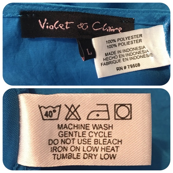 Blue Pleat Front Short Sleeve Blouse/Top Size L - Picture 6 of 8